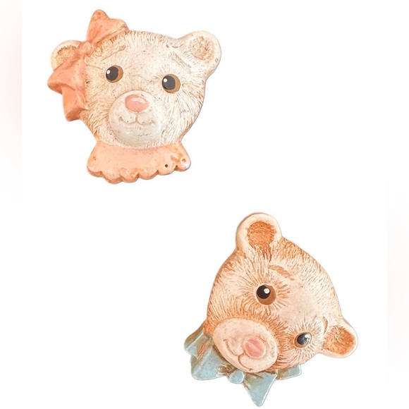 None Other - Cute 80’s Bear Magnet Set with Bows